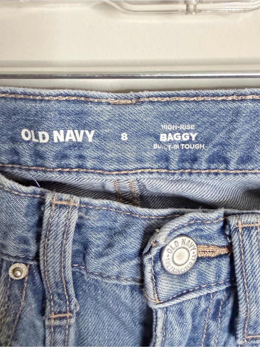 Old Navy Light Blue Wide-Leg Cargo Jeans for Girls - Picture 4 of 7